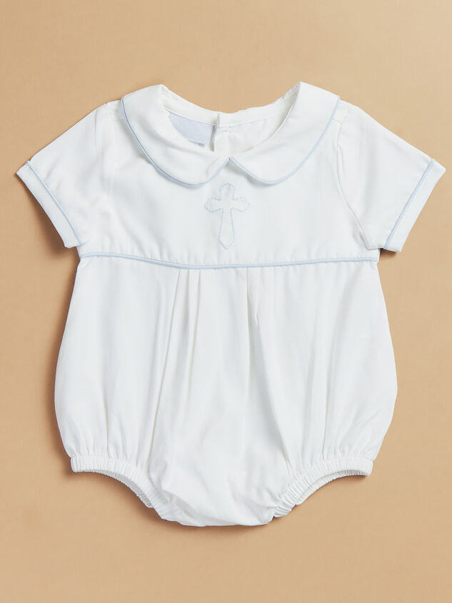 Joseph Embroidered Cross Bubble by Mudpie - ALTAR'D STATE KIDS