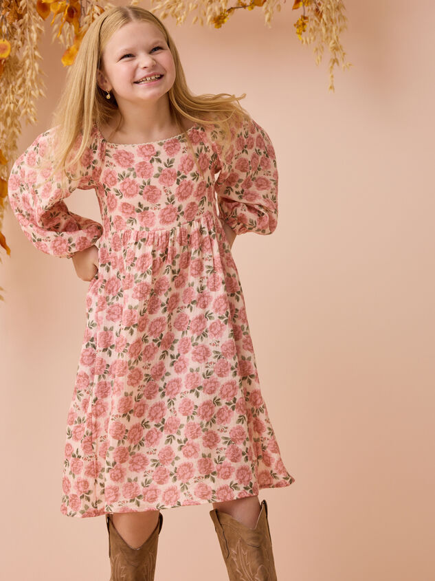 Zainy Floral Midi Toddler Dress Detail 4 - AS Kids