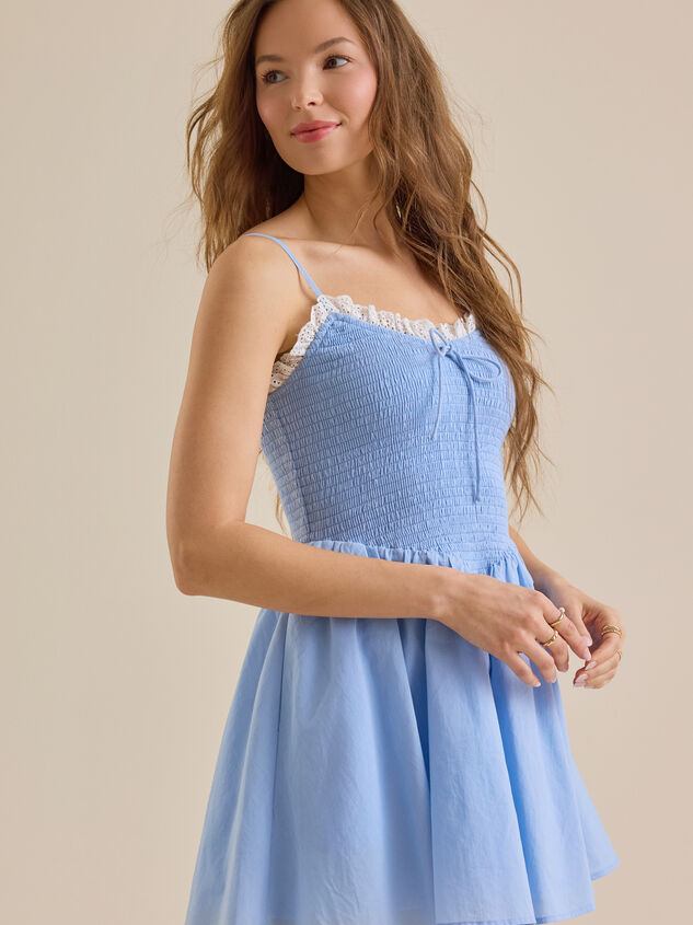 Daniella Lace Trim Mini Dress Detail 4 - ALTAR'D STATE KIDS