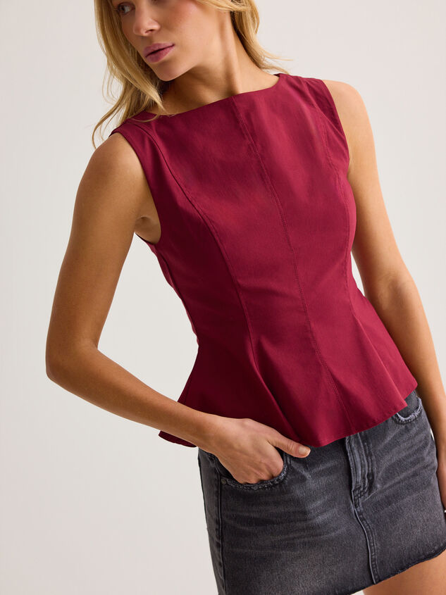 Vanessa Peplum Boatneck Top Detail 3 - AS Kids