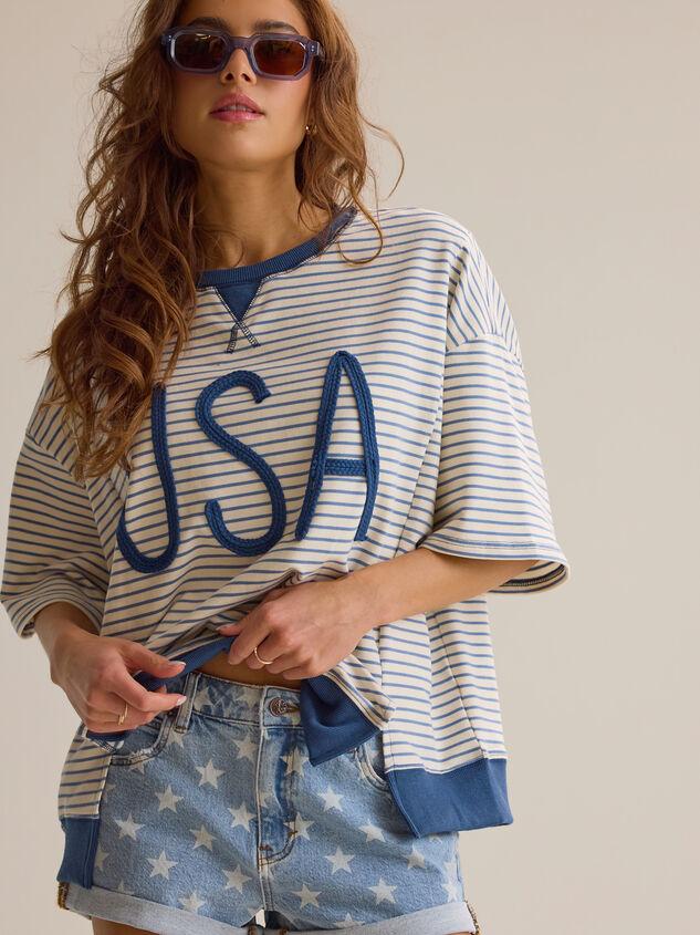 USA Striped Graphic Tee Detail 2 - ALTAR'D STATE KIDS