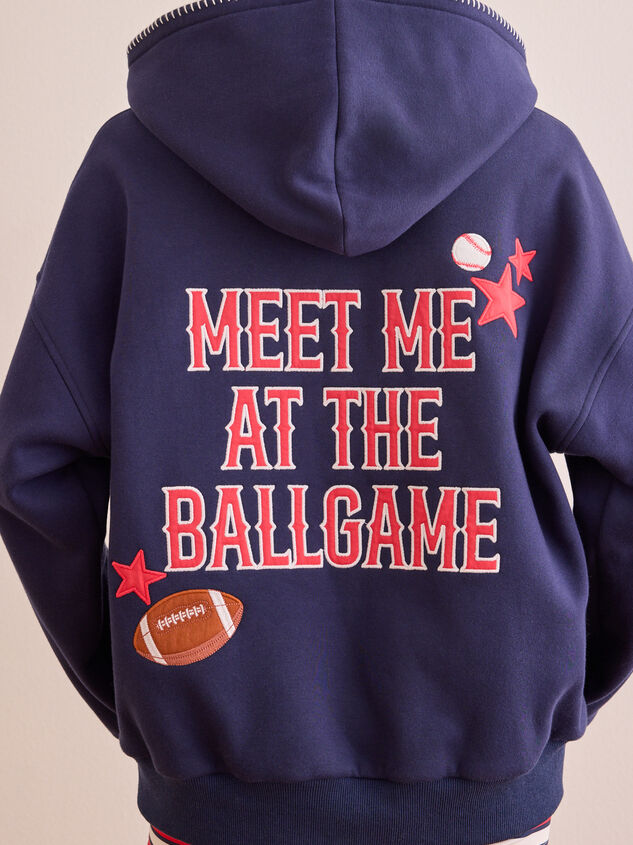 Meet Me at the Ballgame Applique Hoodie Detail 5 - AS Kids