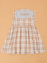 Western Plaid Snap Dress Detail 5 - AS Kids