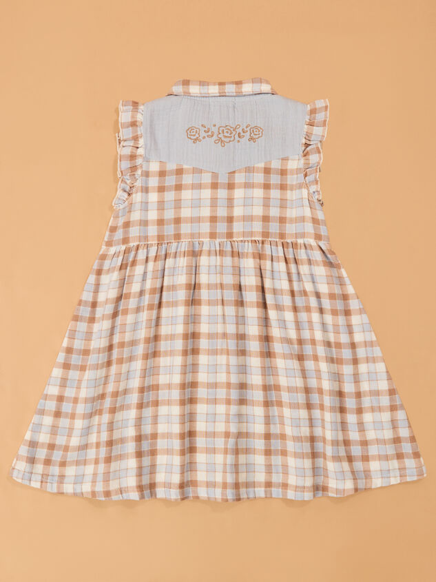 Western Plaid Snap Dress Detail 5 - AS Kids