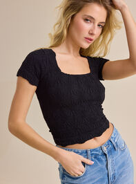 Blaire Short Sleeve Seamless Floral Tee Detail 2 - ALTAR'D STATE KIDS