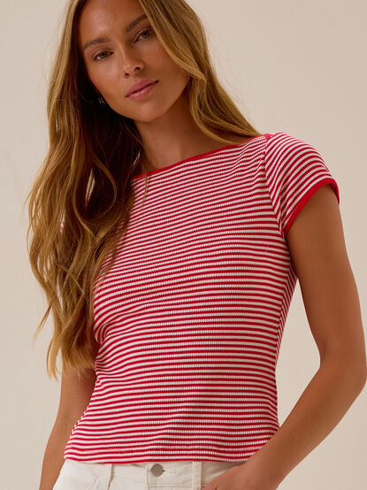 Brexley Outseam Stripe Tee - AS Kids