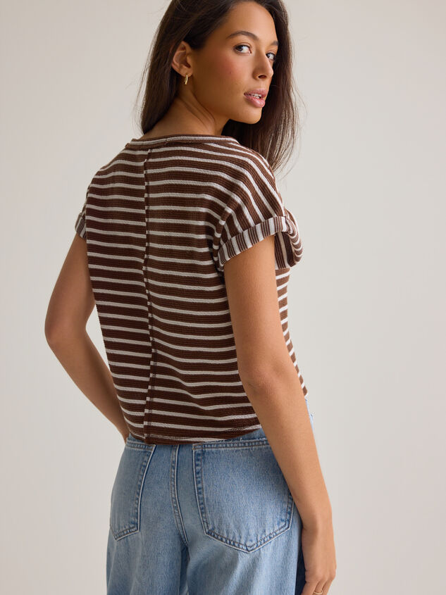 Hattie Stripe Roll Sleeve Crew Detail 5 - AS Kids