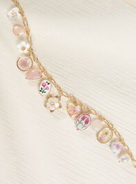 Pink Floral Charm Necklace Detail 2 - ALTAR'D STATE KIDS