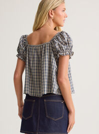 Abbi Gingham Babydoll Top Detail 4 - AS Kids