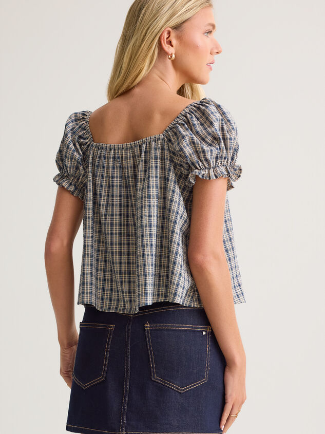 Abbi Gingham Babydoll Top Detail 4 - AS Kids