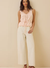 Lynn Pointelle Button Tie Tank Detail 3 - ALTAR'D STATE KIDS