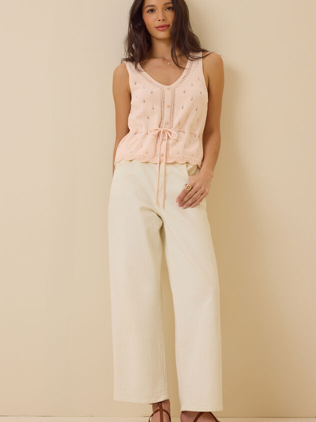 Lynn Pointelle Button Tie Tank Detail 3 - ALTAR'D STATE KIDS