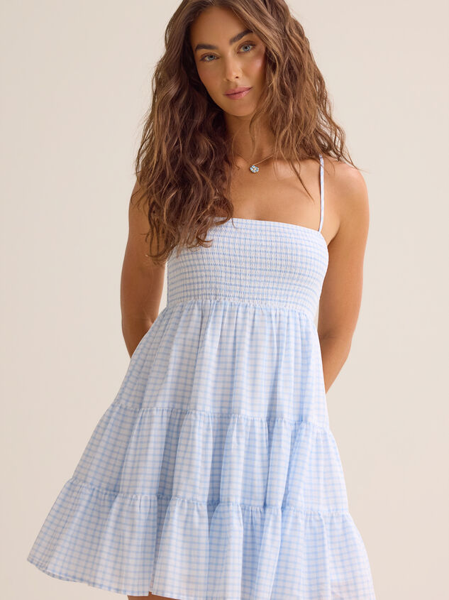 Macy Gingham Mini Dress Detail 3 - AS Kids