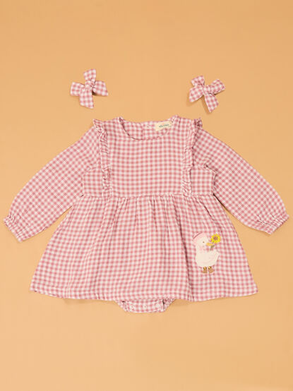 Daphne Duck Gingham Bubble With Bows - AS Kids