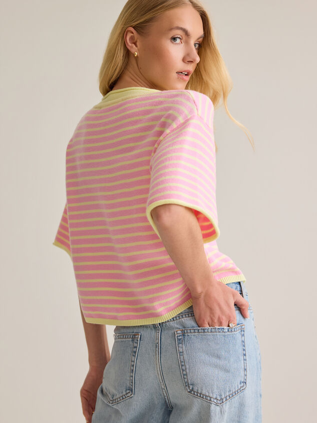 Aspyn Stripe Henley Sweater Detail 5 - AS Kids