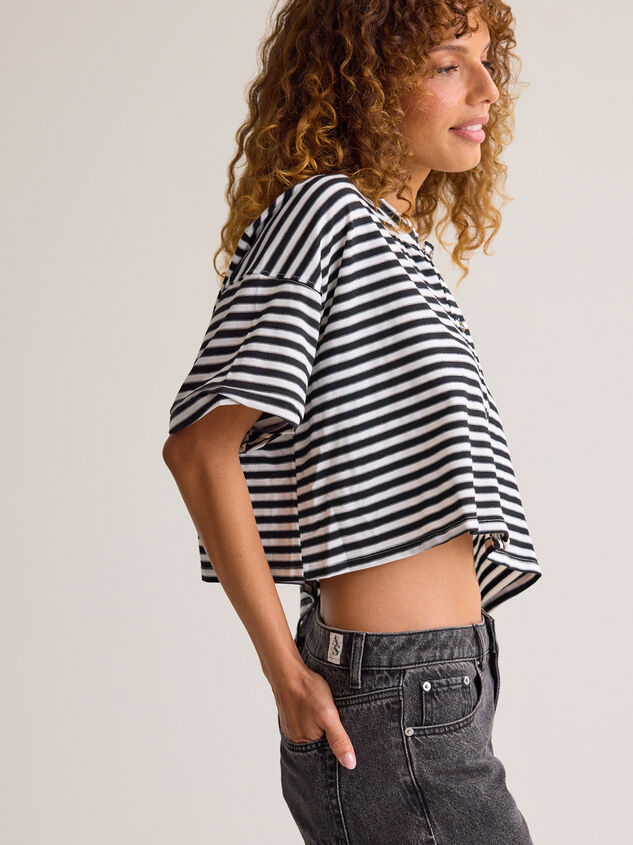 Keaton Button-Up Stripe Top Detail 4 - AS Kids