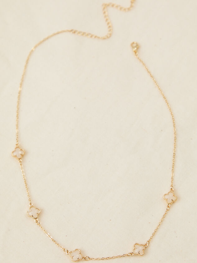 Crystal Clover Chain Necklace Detail 2 - ALTAR'D STATE KIDS