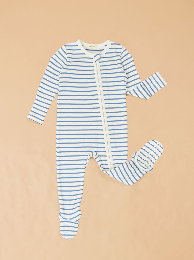 Jake Stripe Long Sleeve Footie Detail 3 - AS Kids