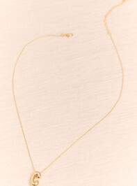 18k Gold C Bubble Monogram Necklace Detail 2 - AS Kids