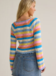 Kaiya Striped Open Weave Sweater Detail 4 - AS Kids