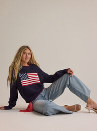 Newport American Flag Contrast Sweater Detail 3 - AS Kids
