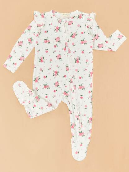 Rosie Rosettes Ruffle Footie - ALTAR'D STATE KIDS