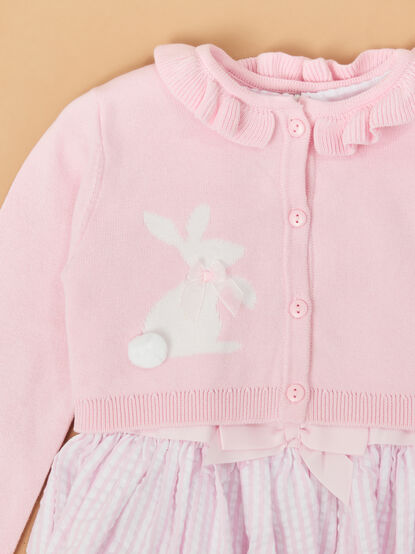 Bunny Seersucker Stripes Toddler Cardigan Dress - ALTAR'D STATE KIDS