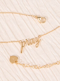 18K Gold Pray Necklace Detail 2 - AS Kids