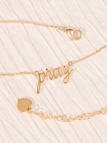 18K Gold Pray Necklace - AS Kids