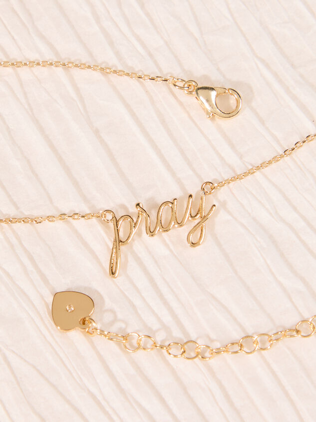 18K Gold Pray Necklace Detail 2 - AS Kids