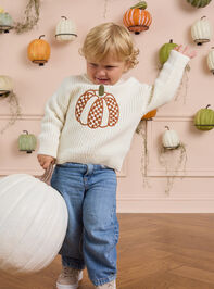 Charles Checkered Pumpkin Knit Sweater - AS Kids