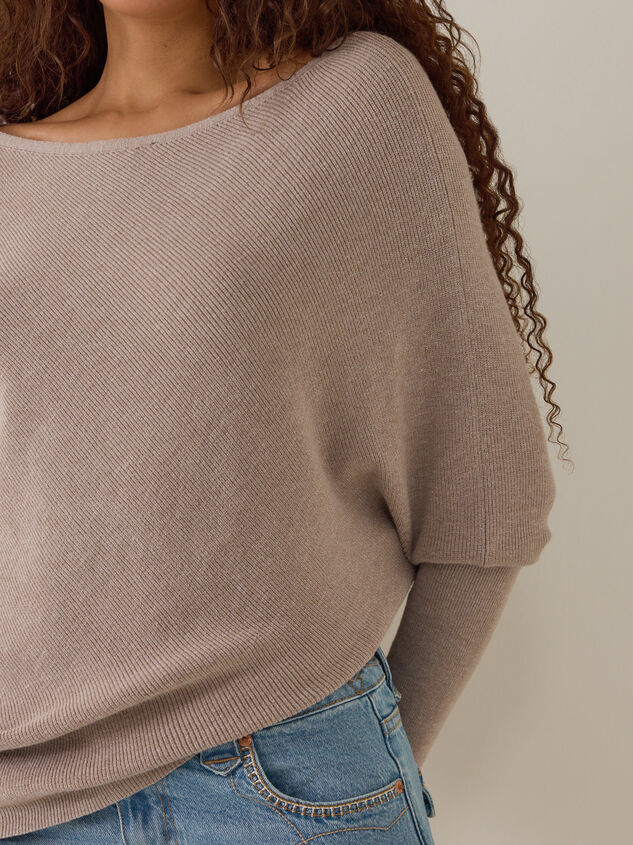 Athalia Asymmetrical Hem Boatneck Sweater Detail 3 - AS Kids