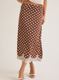 Lynlee Polka Dot Satin Lace Trim Skirt Detail 3 - AS Kids