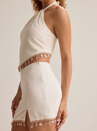 Elovie Linen Shell Trim Skirt Detail 5 - AS Kids