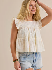 Aubrey Flutter Sleeve Textured Top Detail 3 - AS Kids