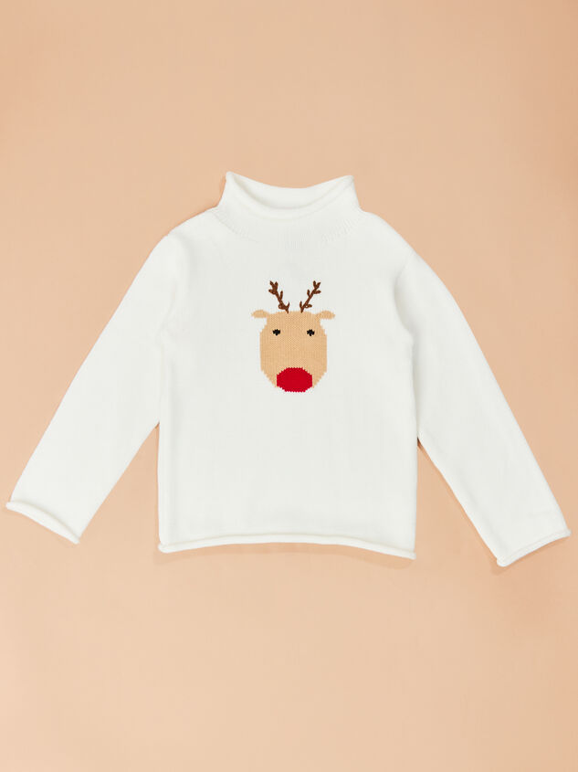 Reindeer Rollneck Sweater by Mudpie Detail 2 - ALTAR'D STATE KIDS