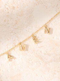 18K Gold Amen Charm Bangle Detail 2 - AS Kids