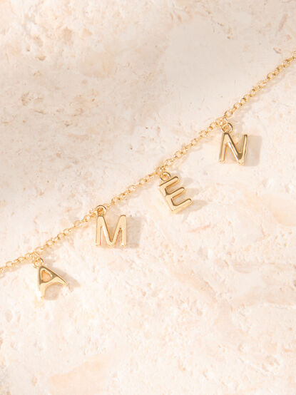 18K Gold Amen Charm Bangle - AS Kids