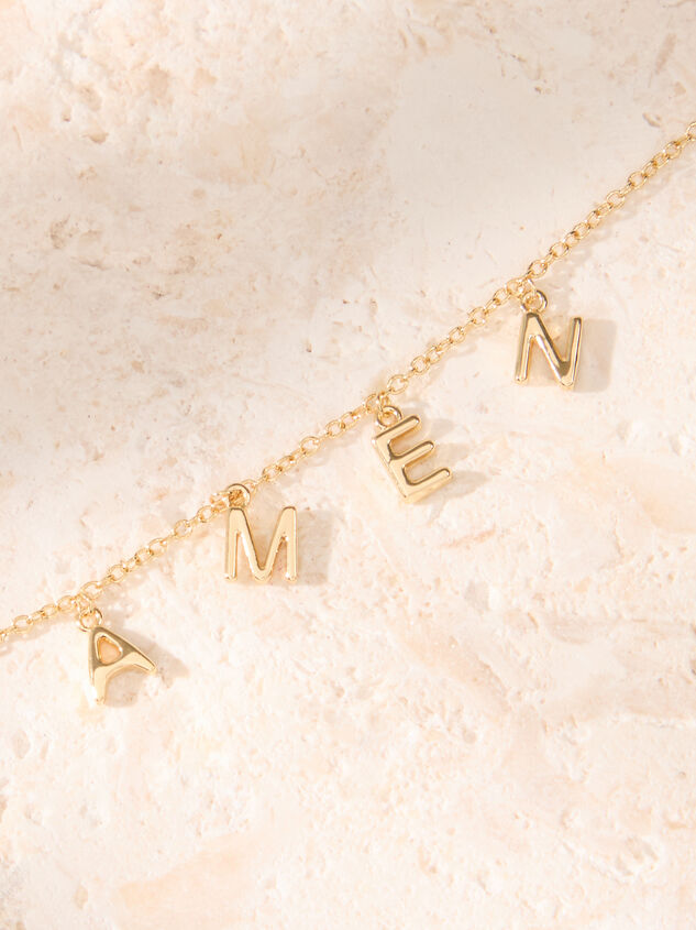 18K Gold Amen Charm Bangle Detail 2 - AS Kids