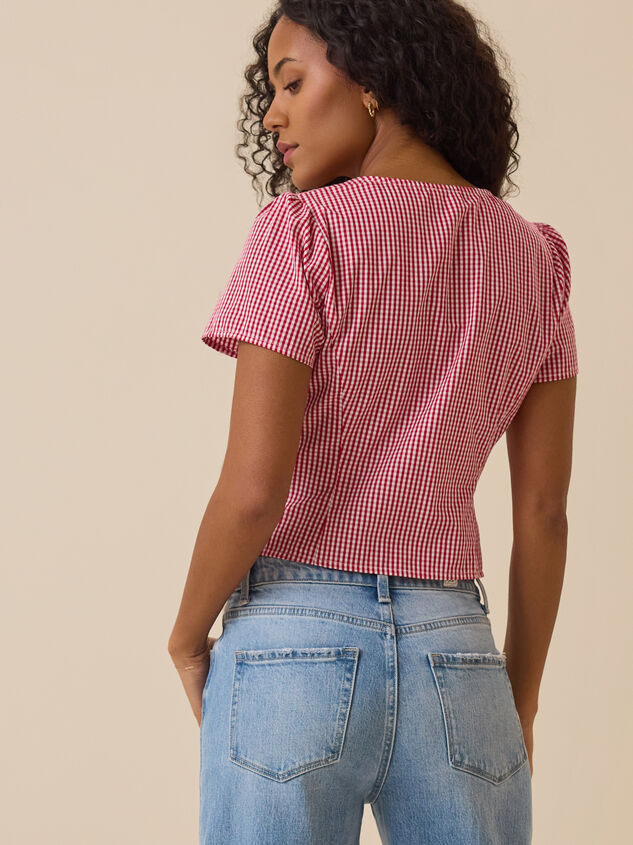 Wendy Gingham Button Front Top Detail 6 - ALTAR'D STATE KIDS