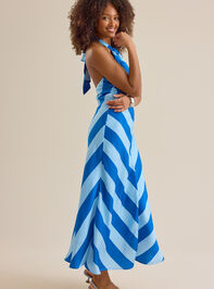 Landon Striped Satin Maxi Dress Detail 4 - ALTAR'D STATE KIDS