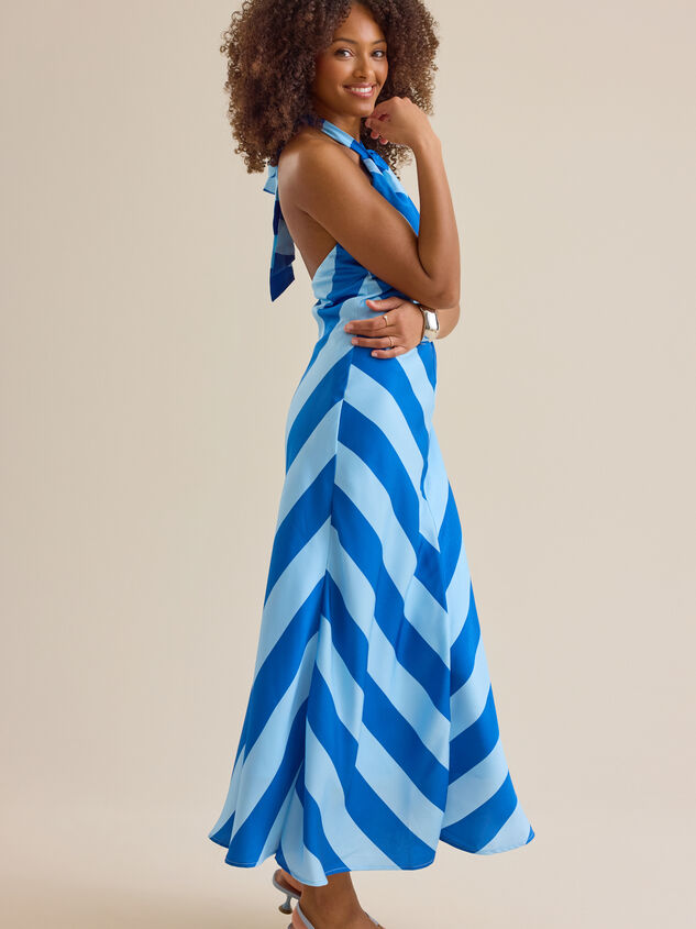 Landon Striped Satin Maxi Dress Detail 4 - ALTAR'D STATE KIDS