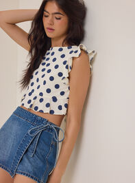 Dixie Side Tie Denim Skort - AS Kids