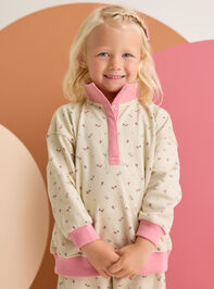 Ava Floral Half Snap Pullover - AS Kids