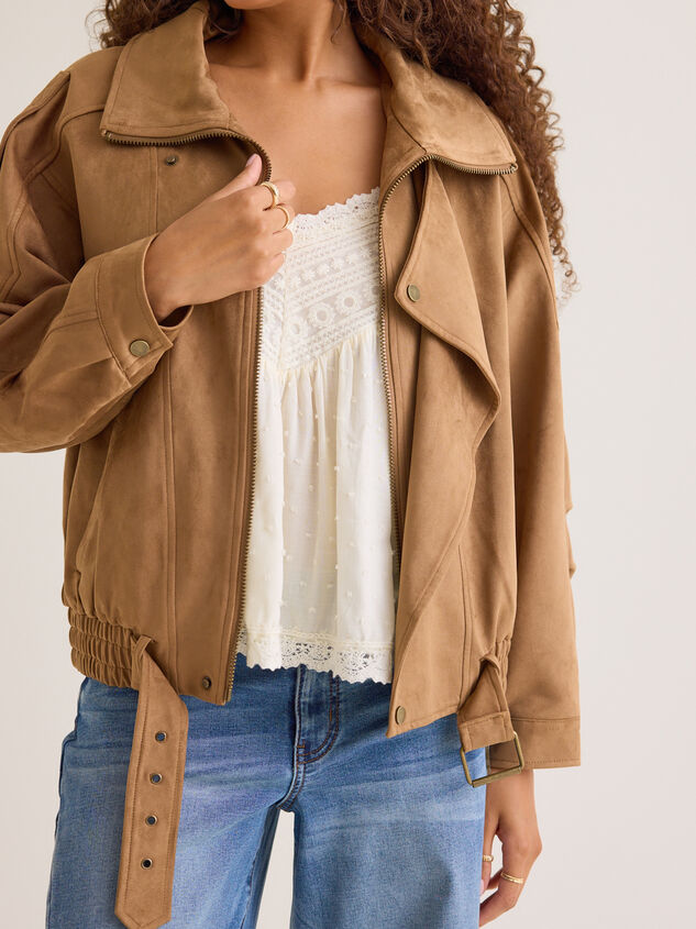 Addy Suede Bomber Jacket Detail 2 - AS Kids