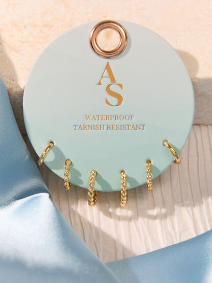 The Water Proof Collection Twisted 3 Pack Earring Set - AS Kids