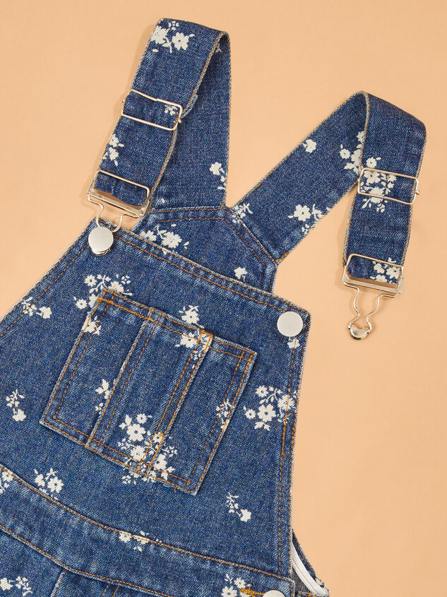 Layla Floral Barrel Jean Overall Detail 4 - AS Kids