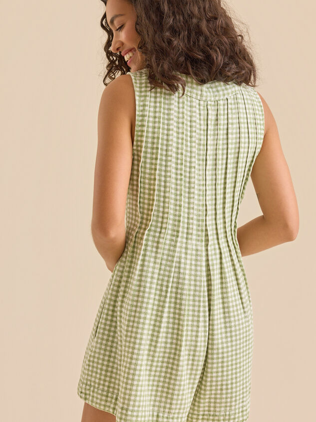 Evie Gingham Denim Romper Detail 5 - ALTAR'D STATE KIDS