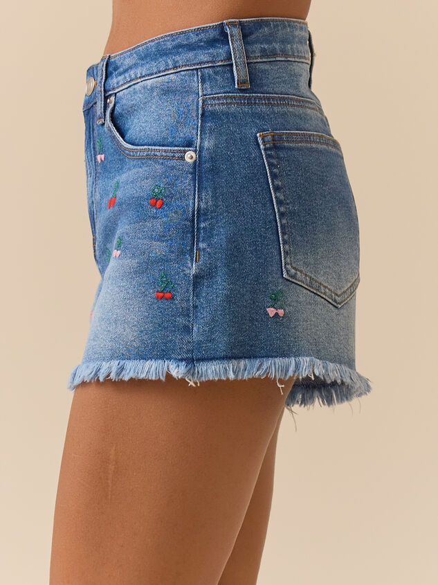 Nancy Embroidered Jean Short Detail 4 - ALTAR'D STATE KIDS