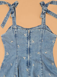 Jane Embroidered Denim Romper and Tee Set Detail 6 - AS Kids